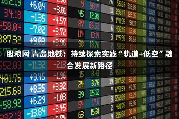 股粮网 青岛地铁：持续探索实践“轨道+低空”融合发展新路径