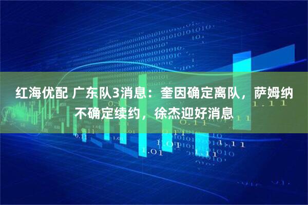 红海优配 广东队3消息：奎因确定离队，萨姆纳不确定续约，徐杰迎好消息